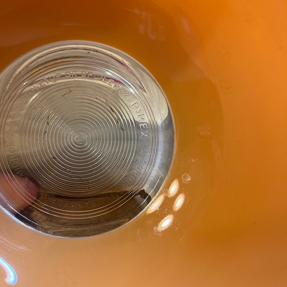 Vintage Pyrex  Peach Nesting Bowl 322, 1L, Salmon Pyrex Clear Bottom Mixing Bowl - Picture 6 of 6